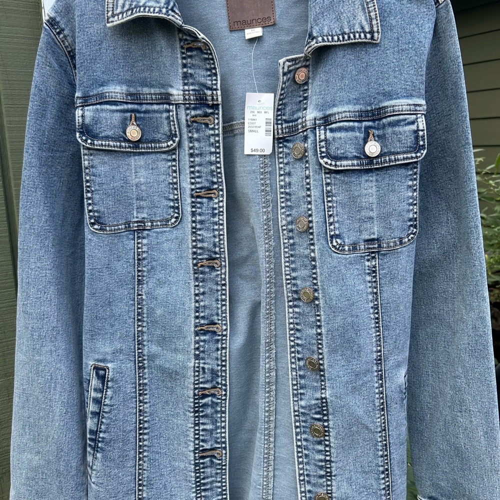 NWT‼️Denim Jacket with Button Details